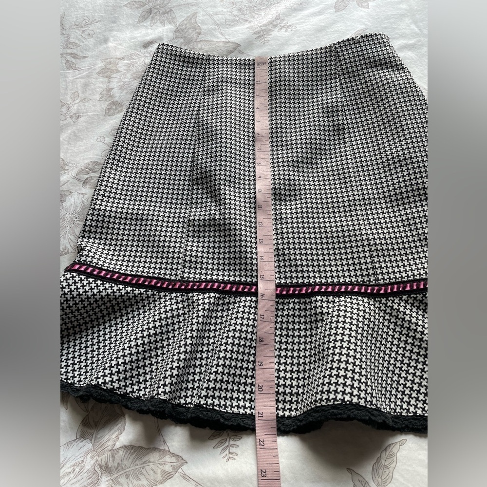 Vintage Tweed Pink Ribbon Pencil Skirt 6 Office Siren Coquette Clueless Academia - Picture 8 of 8